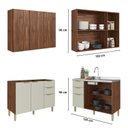 Ver imagem 6 de Cozinha Compacta Modulada 5 Peças Montenegro Marrom/Wuengue/Cristalo
