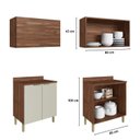 Ver imagem 5 de Cozinha Compacta Modulada 5 Peças Montenegro Marrom/Wuengue/Cristalo