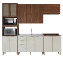 Ver imagem 2 de Cozinha Compacta Modulada 5 Peças Montenegro Marrom/Wuengue/Cristalo