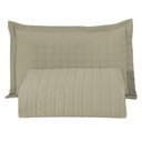 Ver imagem 1 de Kit Cobre Leito Colcha Bellini Solteiro Dupla Face Percal 300 Fios Textura Matelassê 2 Peças - Cáqui