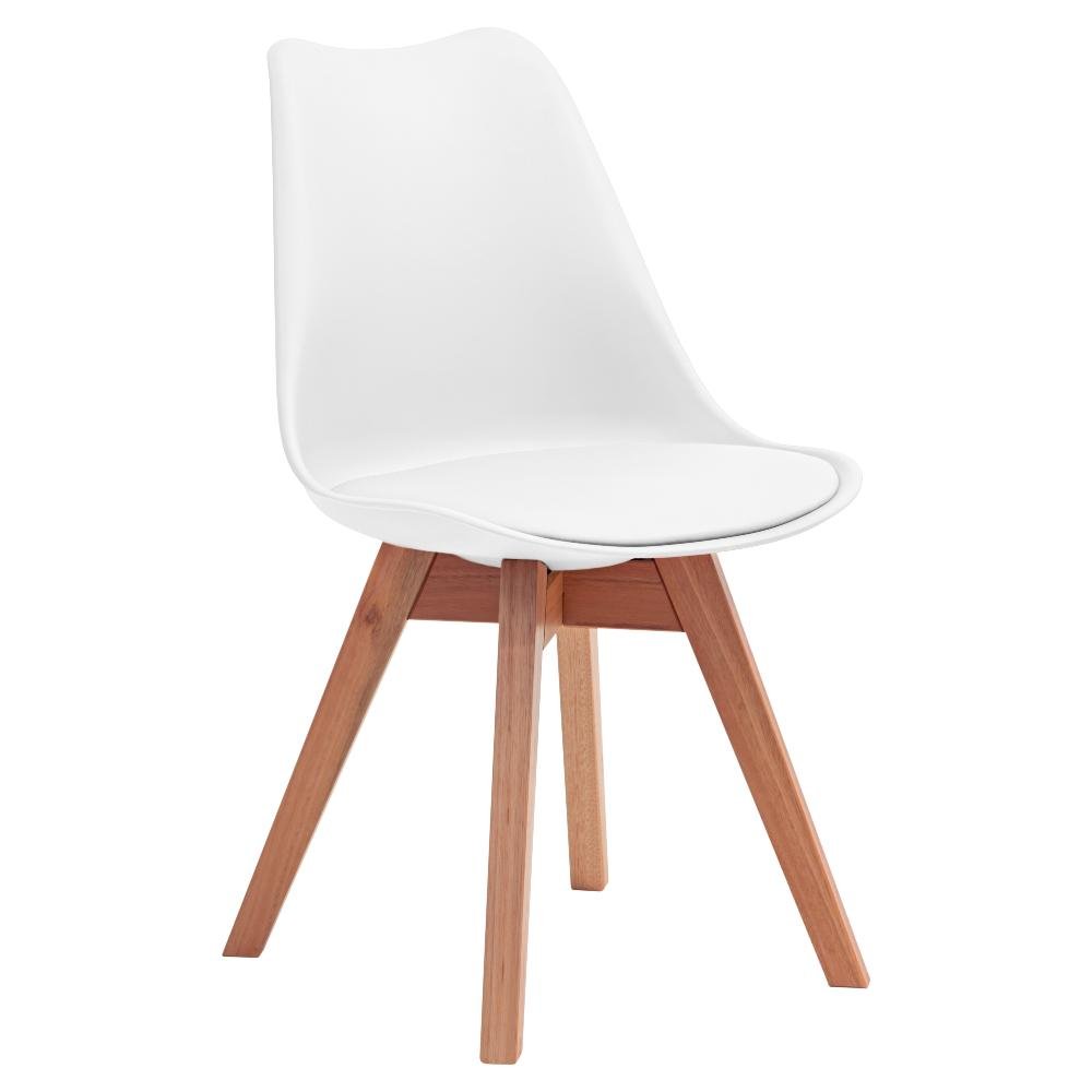 Conjunto Mesa de Jantar Redonda Vértice 105cm Natural com 4 Cadeiras Leda em Madeira Maciça - - 4