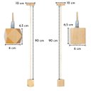 Ver imagem 2 de Lustre Pendente Tampa Canopla Rústico em Madeira 1m Fio Pp e