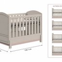 Ver imagem 3 de Berço 2 em 1 Multifuncional MDF Bege/Areia/Rose