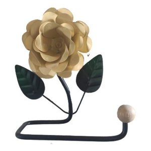 Porta Papel Higiênico de Parede em Ferro com Rosa:bege