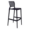 Banqueta para Bar Alta Tramontina Sofia Preta em Polipropileno Empilhável - 1