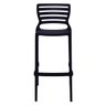 Banqueta para Bar Alta Tramontina Sofia Preta em Polipropileno Empilhável - 3