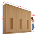 Ver imagem 4 de Guarda Roupa Casal 6 Portas 6 Gavetas e 1 Gaveta com Chave Dobradiça Slow Zeus Plus Marrom/Cinamomo