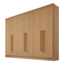 Ver imagem 2 de Guarda Roupa Casal 6 Portas 6 Gavetas e 1 Gaveta com Chave Dobradiça Slow Zeus Plus Marrom/Cinamomo