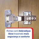 Ver imagem 7 de Guarda Roupa Casal 6 Portas 6 Gavetas e 1 Gaveta com Chave Dobradiça Slow Zeus Plus Marrom/Cinamomo/Off White