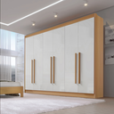 Ver imagem 1 de Guarda Roupa Casal 6 Portas 6 Gavetas e 1 Gaveta com Chave Dobradiça Slow Zeus Plus Marrom/Cinamomo/Off White
