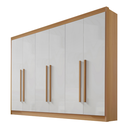 Ver imagem 2 de Guarda Roupa Casal 6 Portas 6 Gavetas e 1 Gaveta com Chave Dobradiça Slow Zeus Plus Marrom/Cinamomo/Off White