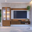 Ver imagem 1 de Conjunto Painel para TV até 65 Polegadas com LED e Cristaleira Marmorizada Ibiza Yescasa