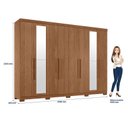 Ver imagem 2 de Guarda Roupa Casal 8 Portas 4 Gavetas Master New com Espelho e Pés e Cama Casal Invicta Jatobá Aceti