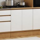 Ver imagem 3 de Balcão 80cm 2 Portas c/ Rodapé Vivace Cinamomo/Off White