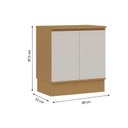 Ver imagem 4 de Balcão 80cm 2 Portas c/ Rodapé Vivace Cinamomo/Off White
