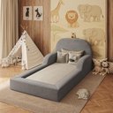 Ver imagem 4 de Cama Colchão Montessoriana Infantil Proteção Lateral Balaqui Cinza Grafite