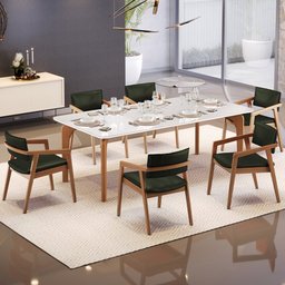 Kit 04 Cadeiras para Sala de Jantar Estar Living Giorgia B04 Couríssimo Verde Musgo - Lyam Decor - 2