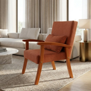 Ver imagem 2 de Kit 2 Poltronas Jade Linho Premium Escritório Recepção Sala de Estar Decorativa:terracota