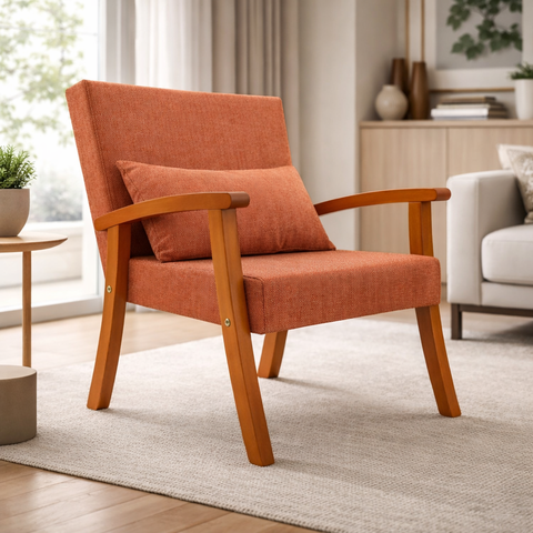 Kit 2 Poltronas Jade Linho Premium Escritório Recepção Sala de Estar Decorativa:terracota