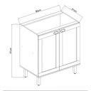 Ver imagem 3 de Balcão com 2 Portas 80cm para Cozinha Modulada Provençal Mdf Cor:fendi com Branco