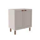 Ver imagem 1 de Balcão com 2 Portas 80cm para Cozinha Modulada Provençal Mdf Cor:fendi com Branco