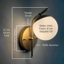 Ver imagem 3 de Arandela Luminaria de Parede Moderno Inclinada com Globo 12cm Decoração Casa Quarto Sala Escritório