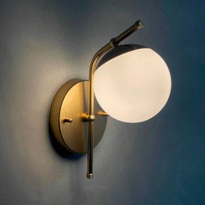 Arandela Luminaria de Parede Moderno Inclinada com Globo 12cm Decoração Casa Quarto Sala Escritório