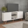 Rack Aparador Sala Tv 65 Pol 180x79cm Mdp Branco Menu Móveis Branco - 1