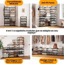 Ver imagem 4 de Sapateira Modular 9 Níveis para até 55 Pares com Estrutura Metálica Preta