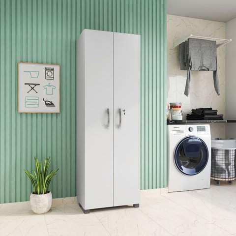 Armário Multiuso com Chave Room Branco