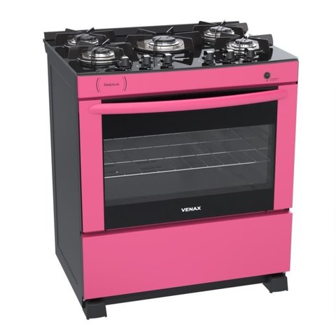 FOGAO 5 BOCAS VENAX DELPLUS VITREO BL PINK GAS GLP