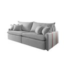 Ver imagem 1 de Sofá Cama Star 05 1,80m Em Linho Molas Ensacadas Design Clean e 4 Almofadas Fibra Siliconada