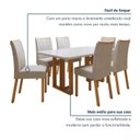 Ver imagem 7 de Conjunto Sala de Jantar 6 Lugares Retangular Tampo Vidro/MDF Mesa Tessera Cadeiras Pés Madeira Jade