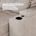 Ver imagem 7 de Sofá Retrátil Reclinável 4 Lugares Mônaco 1,96m Veludo Creme