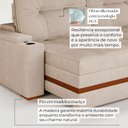 Ver imagem 6 de Sofá Retrátil Reclinável 4 Lugares Mônaco 1,96m Veludo Creme