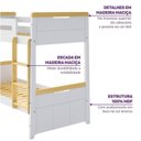 Ver mais imagens de Conjunto Quarto Completo Treliche com Led, Escrivaninha e Estante Petit Casatema MadeiraOriginals