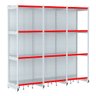 Rack Parede 202 Fit 60 Ate 3 Metros Branco 12 Bandeja Pe Vermelho - 1