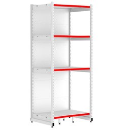 Rack Parede 202 Fit 60 Ate 3 Metros Branco 12 Bandeja Pe Vermelho - 2