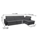 Ver imagem 2 de Sofá Istambul 3.80x2.10m Retrátil e Reclinável com Chaise - Chumbo