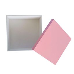 Caixa 100% Mdf (19x19x09) Rosa/branco - 3