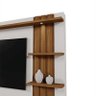 Home Mariana 1,80m Tv 55" Painel Ripado Prateleira Nichos Led - Perola Metalizado/amendoa - 6