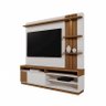 Home Mariana 1,80m Tv 55" Painel Ripado Prateleira Nichos Led - Perola Metalizado/amendoa - 5
