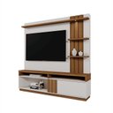 Ver imagem 4 de Home Mariana 1,80m Tv 55" Painel Ripado Prateleira Nichos Led - Perola Metalizado/amendoa