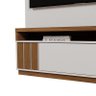 Home Mariana 1,80m Tv 55" Painel Ripado Prateleira Nichos Led - Perola Metalizado/amendoa - 7