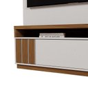 Ver imagem 7 de Home Mariana 1,80m Tv 55" Painel Ripado Prateleira Nichos Led - Perola Metalizado/amendoa