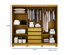 Ver imagem 2 de Guarda Roupa Madri 6 Portas 4 Gavetas com Pés e Espelho:Cinamomo/Off