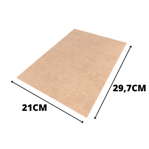 Kit 10 Chapa de MDF Cru 3mm - 21cm x 29,7cm (A4) - Placa Decoração, Chapa para Adesivo Sublimação
