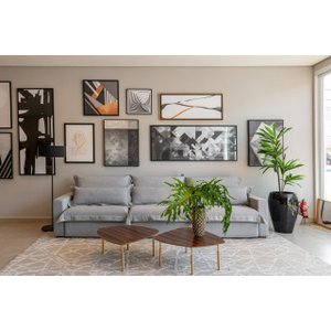 Sofá France - Linho Scott Cinza