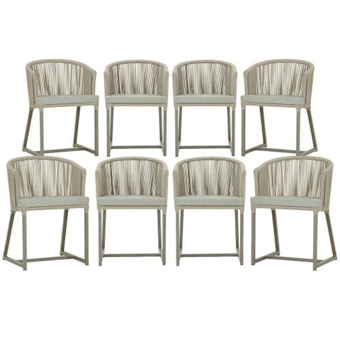 8 Cadeiras de Jantar Área Noronha Fendi E3 Trama Original Rami