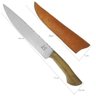 Faca Chef Artesanal Churrasco 11' Full Tang Aço Inox 420c Cabo Madeira Imbuia Bainha de Couro - 4